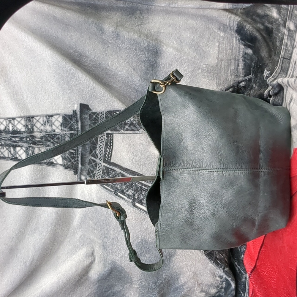 Black leather tote